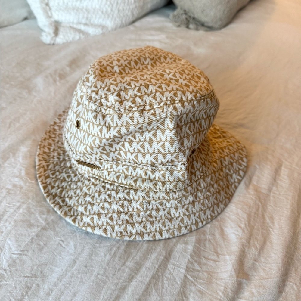 Michael Kors Tan MK Logo Bucket Hat